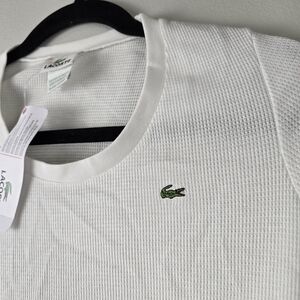 New Lacoste Waffle Knit Thermal Style Long Sleeve Shirt Cotton Modal Blend 12
